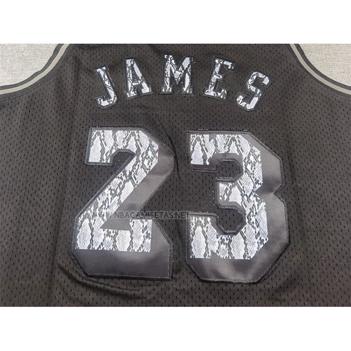 Camiseta Los Angeles Lakers LeBron James NO 23 Swingman Mitchell & Ness 2018-19 Negro